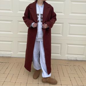 NAKD Fashion chocolate wine brown long coat NWT size small